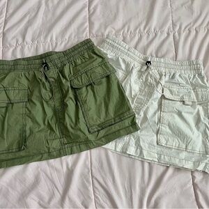 WILD FABLE | Green and White Cargo Skirt Bundle